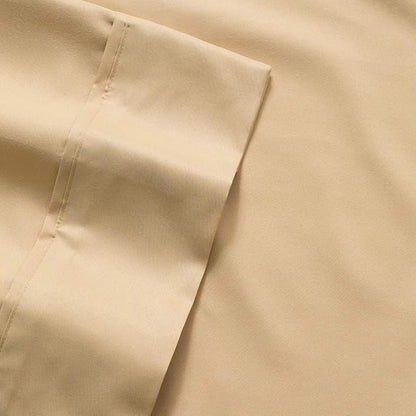 Sweet Home Collection 6 Piece 1500 Supreme Collection Brushed Microfiber Deep Pocket Sheet Set-2 Extra Pillow Cases, Great Value, Split King, Camel