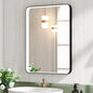 20x28 Inch LED Bathroom Mirror with Lights, Black Metal Framed LED Mirror for Bathroom, 3 Colors and Stepless Dimmable Wall Mounted Lighted Bathroom Vanity Mirror, Anti-Fog, Memory