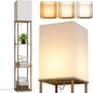 SUNMORY Floor Lamp with Shelves, Modern Square Shelf Lamps, Display Shelf Standing Lamp with 3 Color Temperature Bulb, Corner Bookshelf Lamps for Living Room and Bedroom Office, Home Decor