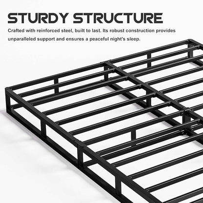 ZIYOO Full Box Spring and Cover 9 Inch High Profile Easy Assembly,Mattress Foundation/Heavy Duty Metal Steel Structure/Quiet Noise-Free Accessory