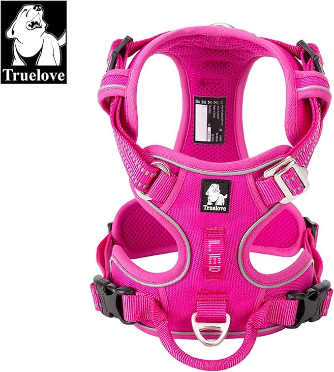 TRUE LOVE Dog Harness No Pull Nylon Reflective Pet Harness Adjustable Comfortable Control Step-in Brilliant Colors Truelove TLH56512-Mewly Pet