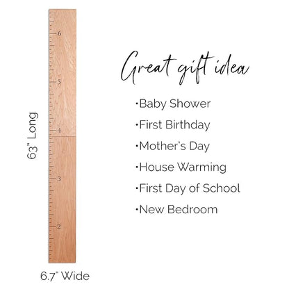 HEADWATERS STUDIO Wood Growth Chart for Wall - Growth Chart Wood Growth Chart for Kids Wooden Ruler Growth Chart Child Height Wall Chart Grow Chart for Wall Kids Wall Ruler Height Chart-Modern Natural