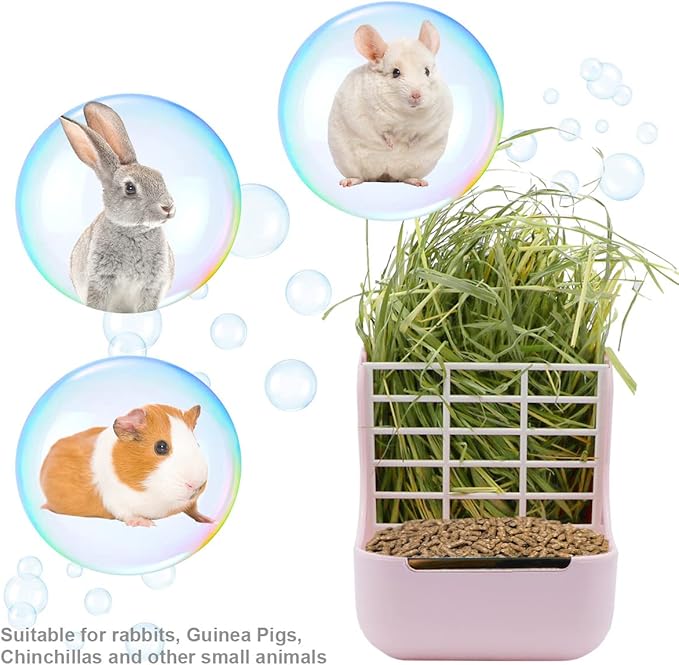 Litewoo Rabbit Hay Feeder Food Bowl Feeding Rack for Small Animal Guinea Pig Chinchilla Bunny Cage Accessories-Mewly Pet