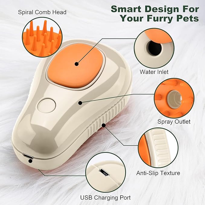 3 In 1 Pet Brush for Shedding, Portable Hair Removal Tool for Cats and Dogs, Deshedding Grooming Brush for Indoor Pets-Mewly Pet