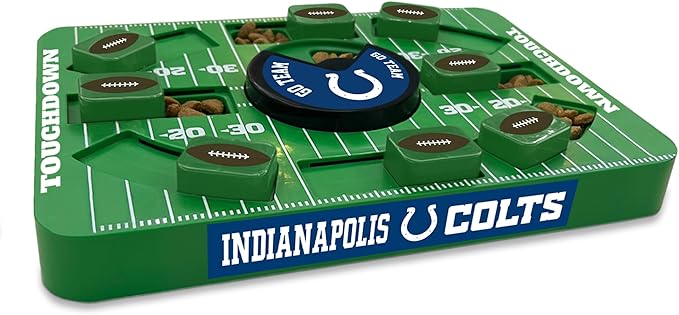 Pets First NFL Indianapolis Colts Large Puzzle Toy, New Size, Interactive Dog Treat & Slow Feeding Toy-Mewly Pet