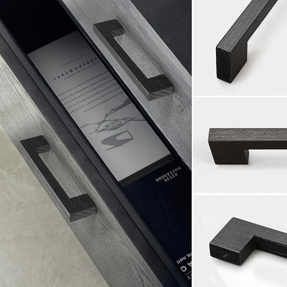 Black Square 7-1/2in 10 pcs Wooden Drawer Pulls Handle pulls for cabinets Kitchen Cabinet Drawer pulls Cabinet Door Pull