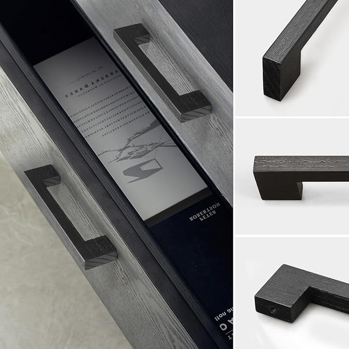 Walnut Square 5 in 4 pcs Wooden Drawer Pulls Handle pulls for cabinets Kitchen Cabinet Drawer pulls Cabinet Door Pull