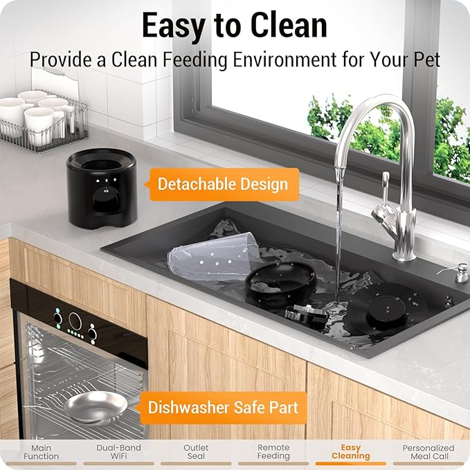 5L Automatic Cat Feeder with Sealed Outlet: 5G WiFi Automatic Dog Feeder with APP Control, Auto Cat Food Dispenser with Voice Recording for Pets, Detachable for Easy Clean - 21 Cup-Mewly Pet