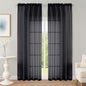 OWENIE Black Sheer Curtain 90 Inches Long 2 Panels Set, Solid Filmy Drapes for Living Room Bedroom, Elegant Window Voile Sheer Curtain Panels Drapes, 2 Pcs, Each 59W x 90L Inch