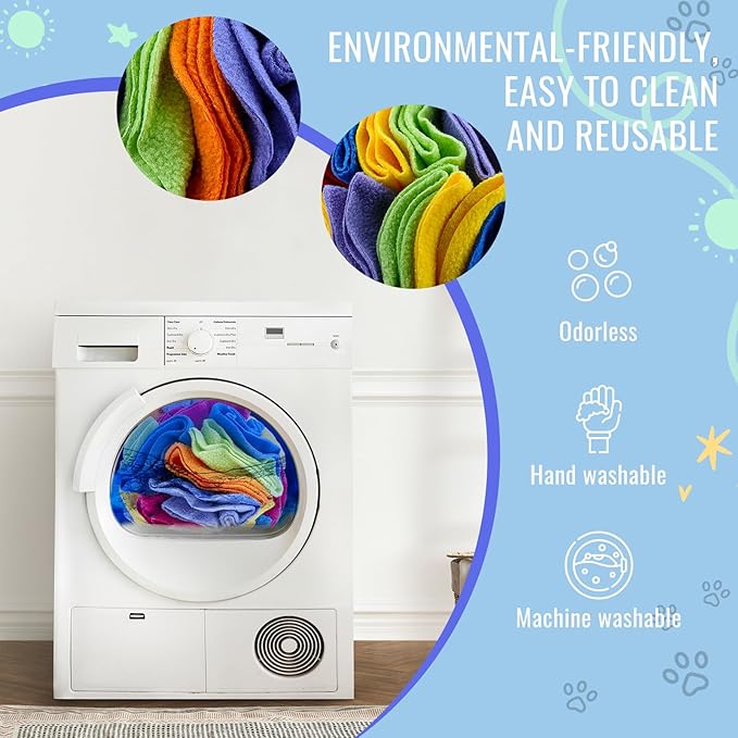 Pet Snuffle Ball, Puzzle Sniffing Interactive Dog Ball for Blind Dogs Training Stress Relief Dog Enrichment Toys Treat Machine Washable (Rainbow Color, 10cm)-Mewly Pet