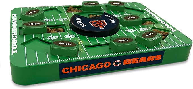 Pets First NFL Chicago Bears Large Puzzle Toy, New Size, Interactive Dog Treat & Slow Feeding Toy-Mewly Pet