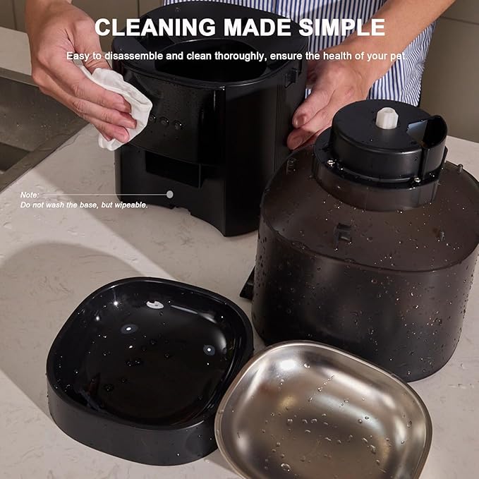 Automatic Cat Feeder WiFi with App Control, Voice Recorder, 4L Dry Pet Food Dispenser for Cats & Dogs with Freshness Preservation, Custom Feeding Times & Portions, Dual Power-Mewly Pet