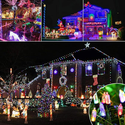 LYHOPE Battery Christmas Lights, 33ft 100 LED Christmas Lights Waterproof 8 Modes Battery Operated String Lights for Outdoor & Indoor, Xmas Tree, Wreaths, Holiday Decoration (Multicolor)