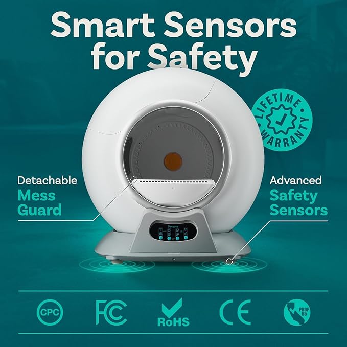 Self Cleaning Litter Box with Auto Safety Sensors for Multiple Cats - Automatic Cat Litter Box Self-Cleaning - Covered Odor Removal with APP Control - Compatible On All WiFi - Electric Robot-Mewly Pet