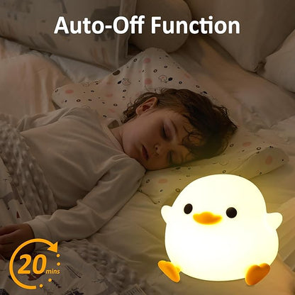 Attivolife DoDo Duck Night Light, Animal Silicone Nursery Lamp with Dimmable, Table Bedside Lamp with Timer for Bedroom, Kawaii LED Squishy Night Light Decor Gifts