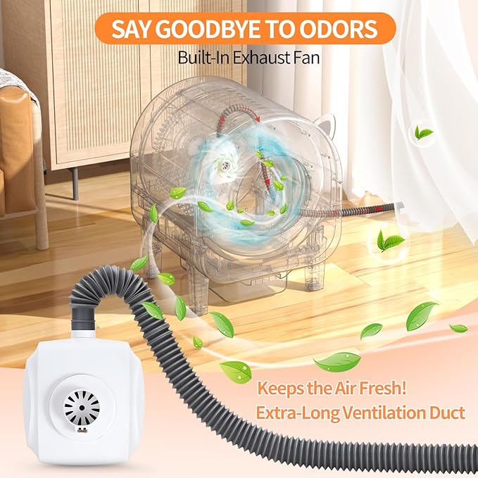 Self Cleaning Litter Box, 68 L Automatic Cat Litter Box for Multiple Cats, Robot with Dual Safety Protection, APP Control, Odor Removal Smart Litter Boxes, 2 Roll Trash Bags-Mewly Pet