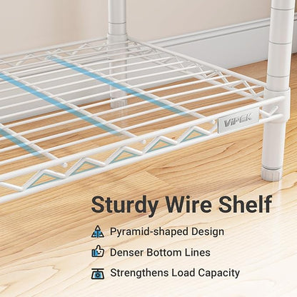 VIPEK V5C Medium Covered Clothes Rack Heavy Duty Portable Closet Wardrobe, Freestanding White Clothing Rack with Grey Upgarded Polyester Cover, Adjustable Custom Closet Rack, 57.9" Lx17.3 Wx76.4 H