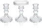 Unity Candle Holder - Glass Candle Holders for Pillar Candles Taper Candles, Glass Candlestick Holders Set of 3, Decorative Clear Glass Candlestick Holder for Wedding Table Dinning Church Centerpiece