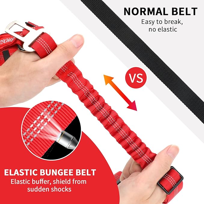 BWOGUE 2 Piece Dog Seat Belt for Car with Elastic Bungee Buffer Safety Seatbelt Car Headrest Restraint Wear Adjustable Metal Buckle Harness in Vehicle Travel for Pet-Mewly Pet