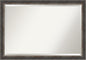Amanti Art Brown Bathroom Mirror for Over Sink, 27x39 Bark Rustic Char Narrow Rectangle Vanity Mirror, Large Country Rustic Frame, Hangs Horizonally and Vertically, Bathroom Wall Decor, Beveled Edge
