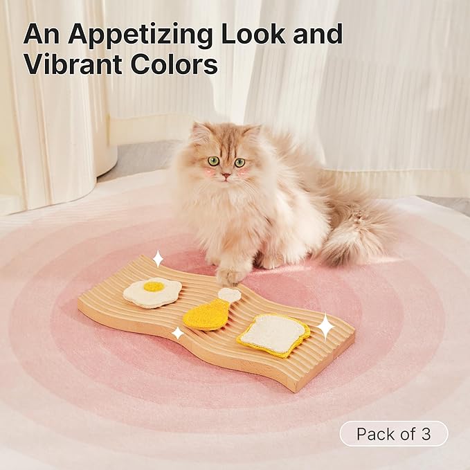 Potaroma Loofah Cat Chew Toys with Catnip and Silvervine, 3PCS Interactive Kitten Loofa Dental Teething and Biting Catnip Toys for Cat's Dental Cleaning, 3.2 Inches-Mewly Pet