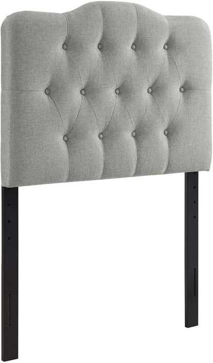 Modway MOD-5160 Annabel Tufted Button Linen Fabric Upholstered Twin Headboard in Gray