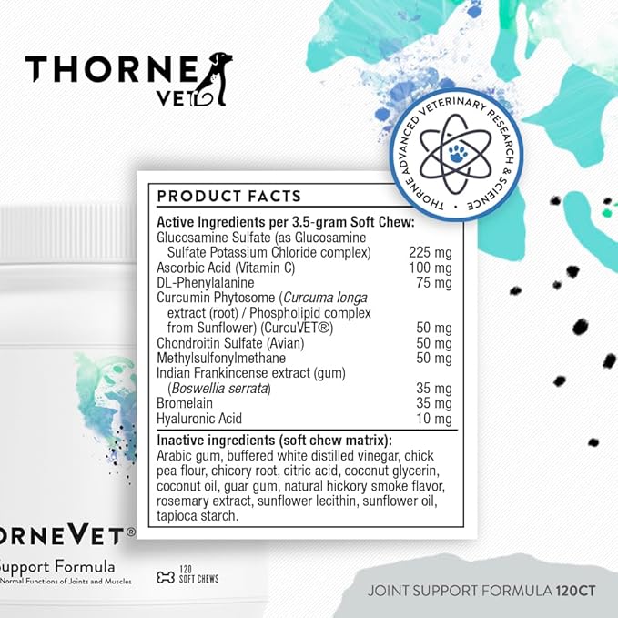 ThorneVET Joint Support Formula – Dog & Cat Joint Health Support, 120 Soft Chews-Mewly Pet