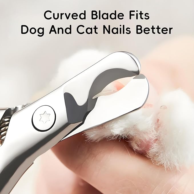 Dog Nail Clippers & Cat Nail Trimmers - Sharp Stainless Steel Professional Pet Nail Clippers for All Dogs, Thick Nails & Indoor Cats - Ergonomic Non-Slip Handle for Safe, Comfortable Grooming-Mewly Pet