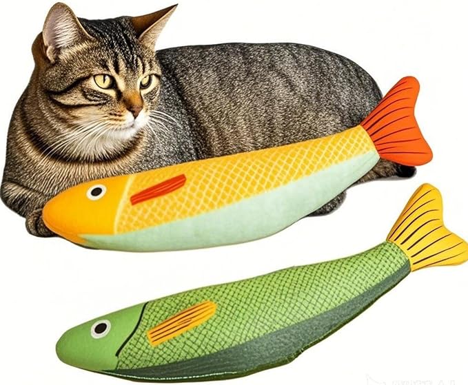 Cat Toys for Bored Indoor Adult Cats - Catnip Toys for Mental Stimulation, Interactive & Durable Kicker Toys for Solo Play, Best for Lazy or Senior Cats (Orange)-Mewly Pet