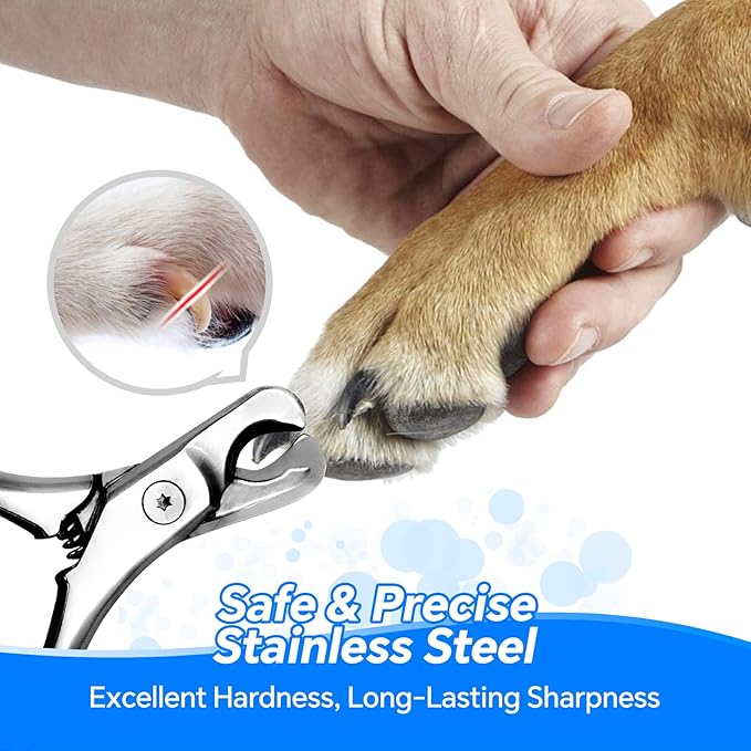 Dog Cat Nail Clippers for Large Dogs Heavy Duty Dog, Professional Stainless Steel Pet Nail Trimmers, Sharp & Safe with Ergonomic Handle, Built-in Nail File-Mewly Pet