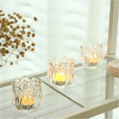 GOLDEAL 24Pcs Votive Candle Holders,Clear Thick Glass Tea Light Candle Holder Bulk,Tealight Candle Jars for Wedding Table Decor,Party Supplies,Bridal Shower,Baby Shower,Tables Centerpieces