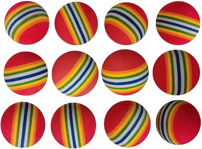 Colorful Soft Foam Rainbow Play Balls for Pet Dog and Cat Toys (12)-Mewly Pet