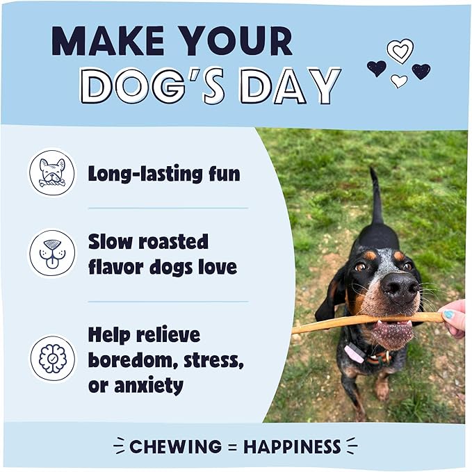 Pawstruck Natural 8–12" Bully Sticks for Dogs – Long-Lasting, Rawhide-Free, Low-Odor, Grain-Free Dental Chew Treat – Single Ingredient, 100% Real Beef – 1 lb Bag – Packaging May Vary-Mewly Pet