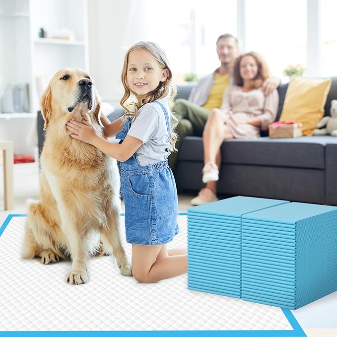 100 Count Large Dog & Cat Puppy Pee Pads - 28"x30" Absorbent Potty Training Pads | Leakproof Quick-Dry Disposable Pet Pads for Puppies, Dogs & Cats | Indoor, Outdoor, Litter Box, Housebreaking Use-Mewly Pet
