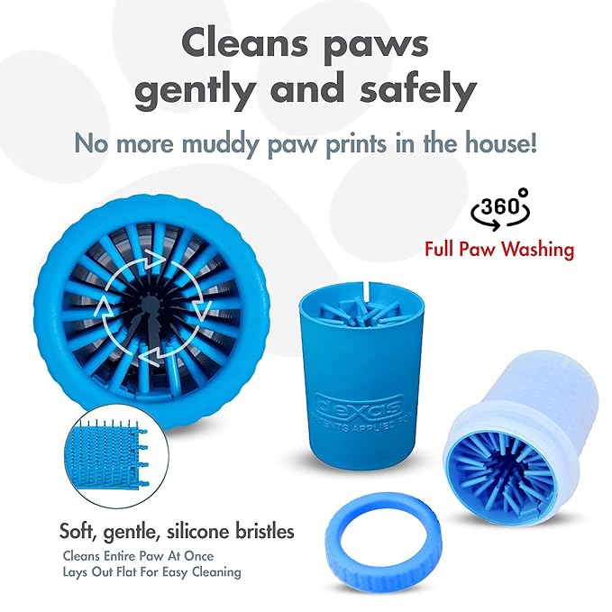 Dexas Small Dog Paw Cleaner, Pro Blue, Paw Washer for Dogs, Premium Quality Pet Supplies and Dog Accessories-Mewly Pet
