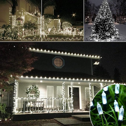 LYHOPE Battery Christmas Lights, 33ft 100 LED Christmas Lights Waterproof 8 Modes Battery Operated String Lights for Outdoor & Indoor, Xmas Tree, Wreaths, Holiday Decoration (Cool White)