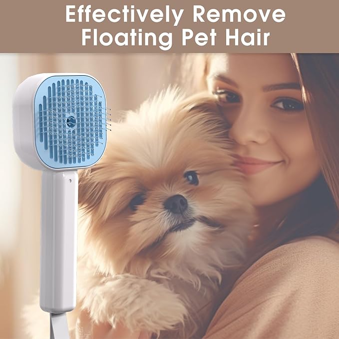 Cat Steam Brush，3 In 1 combs for indoor cats，pet steam brush for shedding,Dog shedding for Long and Short Hair Dogs and Cats Pet Grooming Brush Remove Tangled Loose Hair (Blue)-Mewly Pet