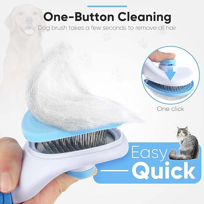 Namylya Cat Brush for Shedding & Grooming – Slicker Brush for Dogs and Cats with Long Hair – Removes Tangles, Mats & Loose Fur-Mewly Pet
