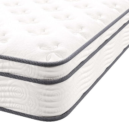Modway Jenna 10” Innerspring and Memory Foam Queen Mattress With Individually Encased Coils