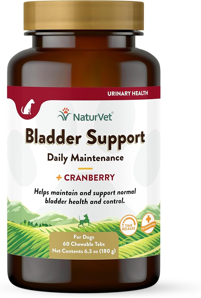 NaturVet – Bladder Support for Dogs – Plus Cranberry | Supports Healthy Bladder Control & Normal Urination | 60 Time Release Chewable Tablets-Mewly Pet