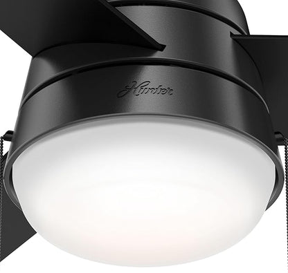 Hunter Fan Company 59302 Hunter 36" Aker Ceiling Fan with Light, Matte Black Finish, Hunter Fan