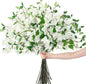 30 Pcs Artificial Faux Bougainvillea Fake Flower Silk Bougainvillea Branches UV Resistant Outdoor Indoor Decoration for Wedding Home Centerpieces Outside Decor (White)