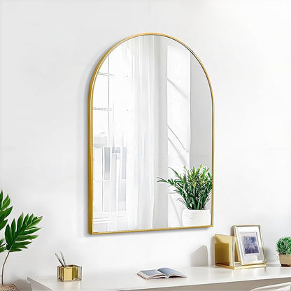 20x30 Arch Mirror Rectangle Wall Mounted Metal Frame Mirrors for Entryway Bedroom Bathroom Living Room 20 30 24x36 inch Black Silver - Gold