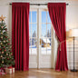 Lazzzy Velvet Blackout Curtains Thermal Insulated Room Window Drapes Super Soft Luxury Curtains for Living Room Bedroom Rod Pocket 2 Panels, Red, 52" W x 108" L