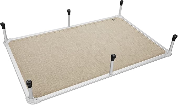 Veehoo Chew Proof Elevated Dog Bed - Cooling Raised Pet Cot - Silver Aluminum Frame and Durable Textilene Mesh Fabric, Unique Designed No-Slip Feet for Indoor or Outdoor Use, Beige Coffee, XX Large-Mewly Pet