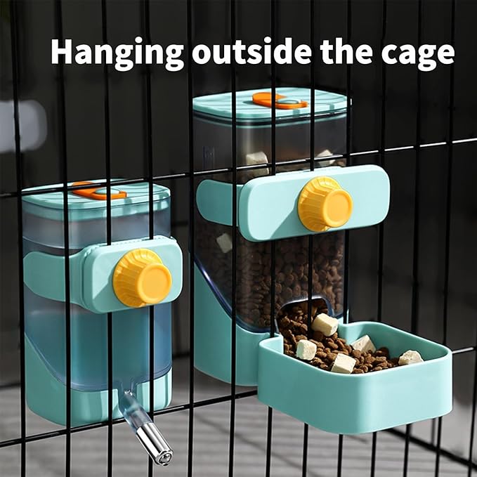 PODOO 24oz No Drip Bunny Water Feeder, Rabbit Water Dispenser, Hanging Automatic Pet Water Dispenser, Hanging Outside or Inside The Cage for Ferret Guinea Pig Rat Cat Puppy (Water)-Mewly Pet