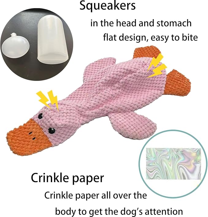 No Stuffing Dog Toys 3 Pack, Squeaky Dog Toys for Large Dogs, Plush Toys for Aggressive Chewers Small Medium Large Breeds, Puppy Chew Toys for Teething (Pineapple Plaid)-Mewly Pet