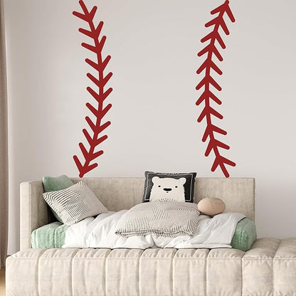 Baseball Stitching Stitches Wall Decal,Large Baseball Wall Stickers,Removable Self-Adhesive Vinyl Baseball Art Wall Decoration,for ceiling decoration in teenage boys' and girls' bedrooms and game room