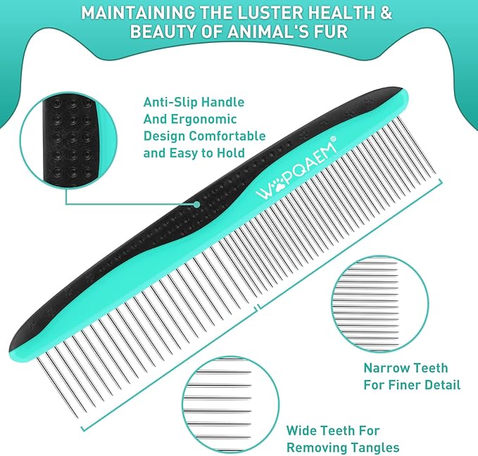 Dog Brush Kit for Grooming Short Long Haired Cats, 3 in 1 Dog Grooming Set for Small Animals, Puppy Self-Cleaning Slicker Brush for Shedding Medium & Large Dogs. Free Pet Comb + Nail Clippers-Mewly Pet