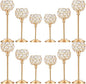 Crystal Candle Holders Set of 16 for Wedding Centerpieces Gold Or Silver Candle Holders Bulk Decorative Tealight Candle Holder for Wedding, Party,Table Centerpieces Decoration (Golden, 4Sets(12 Pcs))